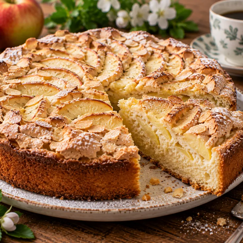Silverkaka med äpple