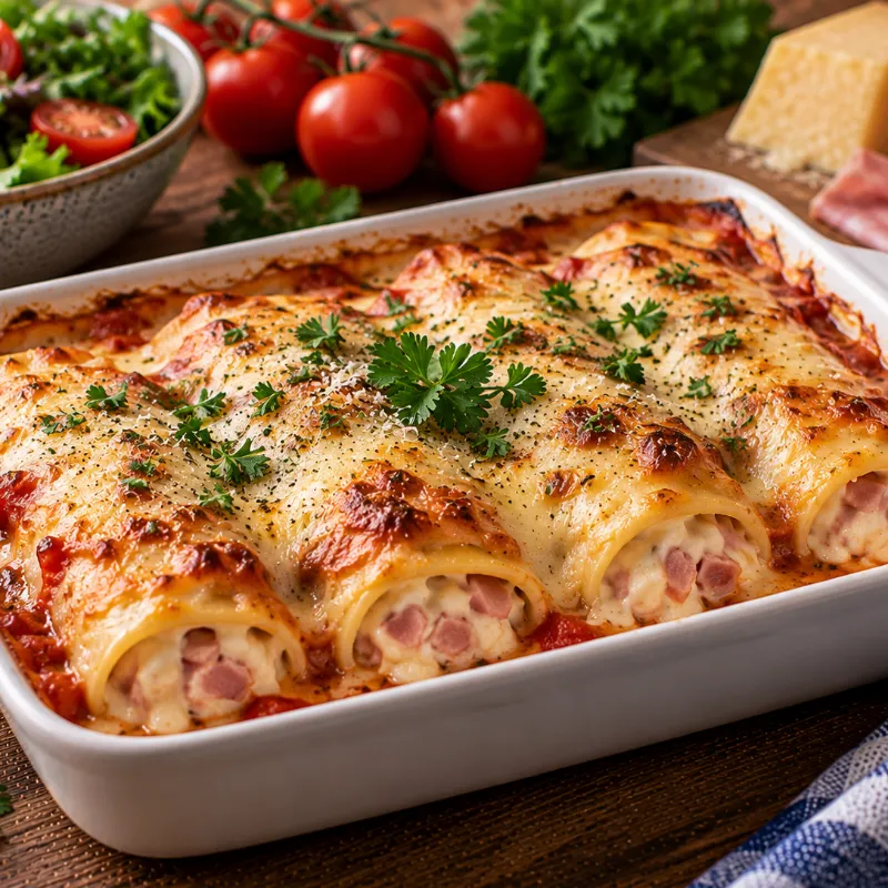 Cannelloni med ost och skinka