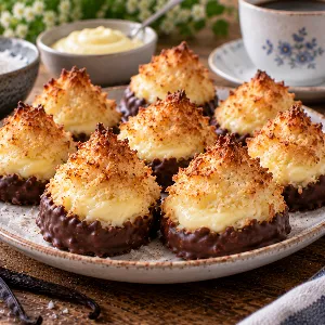 Kokostoppar med vaniljkräm